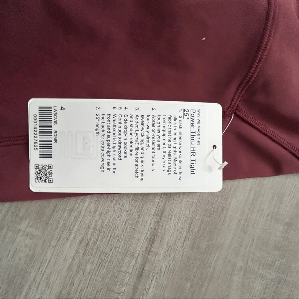Lululemon Athletica Red Leggings for Ultimate Comfort - Picture 2 of 3